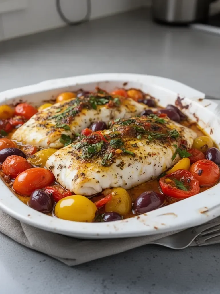 Mediterranean Baked Fish Recipe - Easy & Flavorful Meal