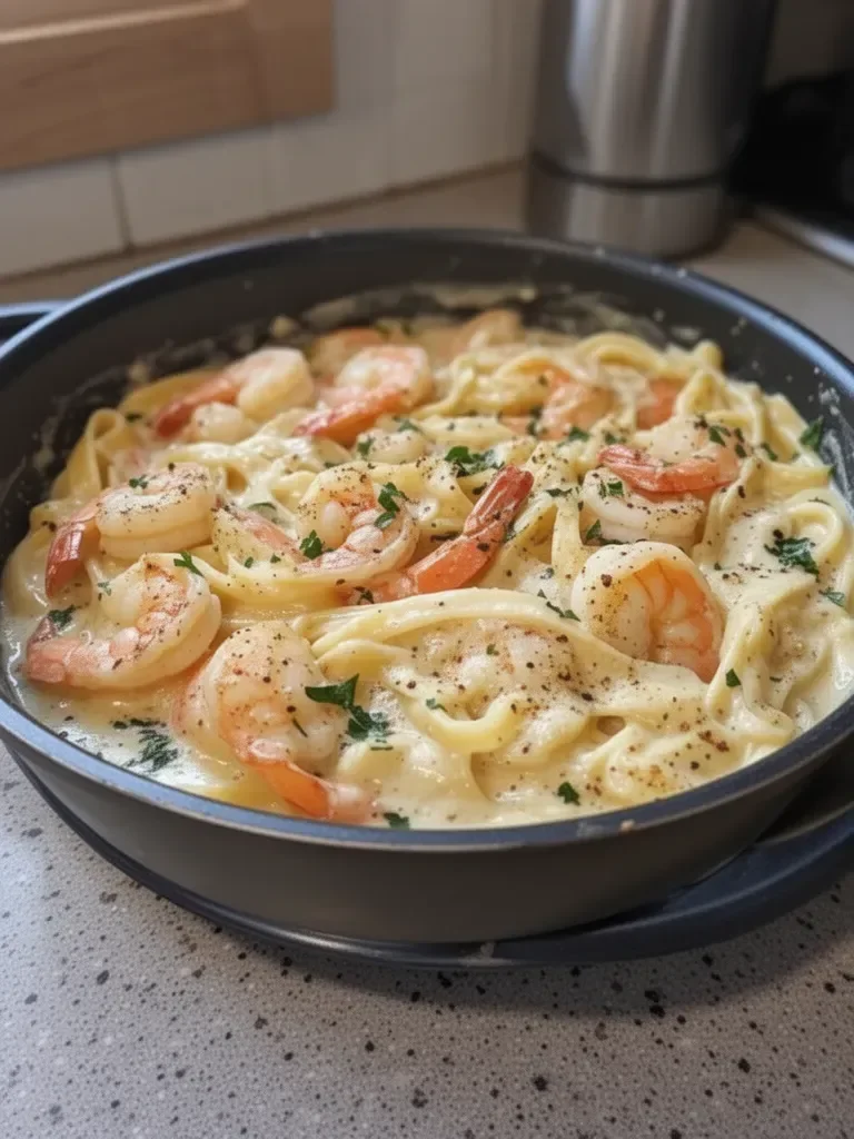 One Pot Shrimp and Crab Alfredo