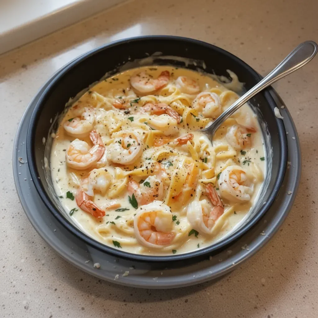One-Pot Shrimp and Crab Alfredo with creamy sauce and succulent seafood