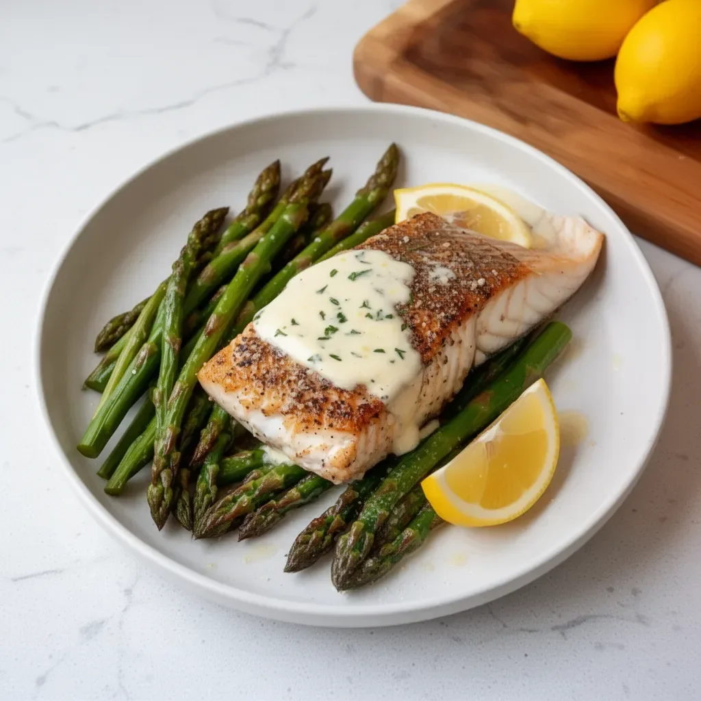 Freshly cooked red snapper served with herbs and lemon