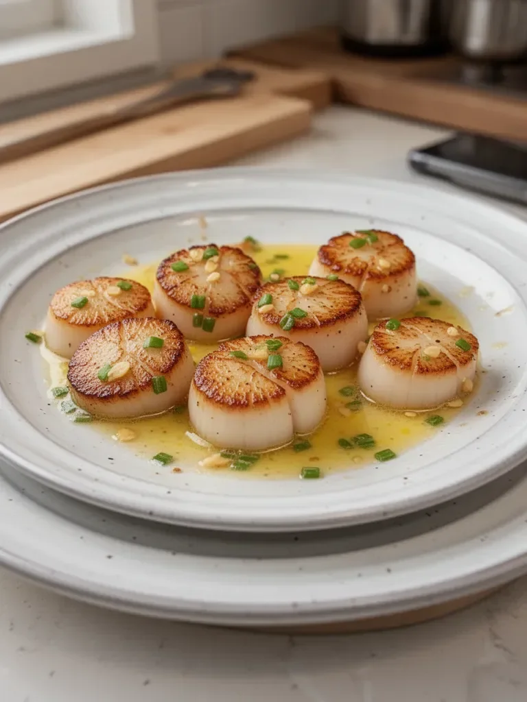 Seared Scallops & Yuzu Garlic Butter