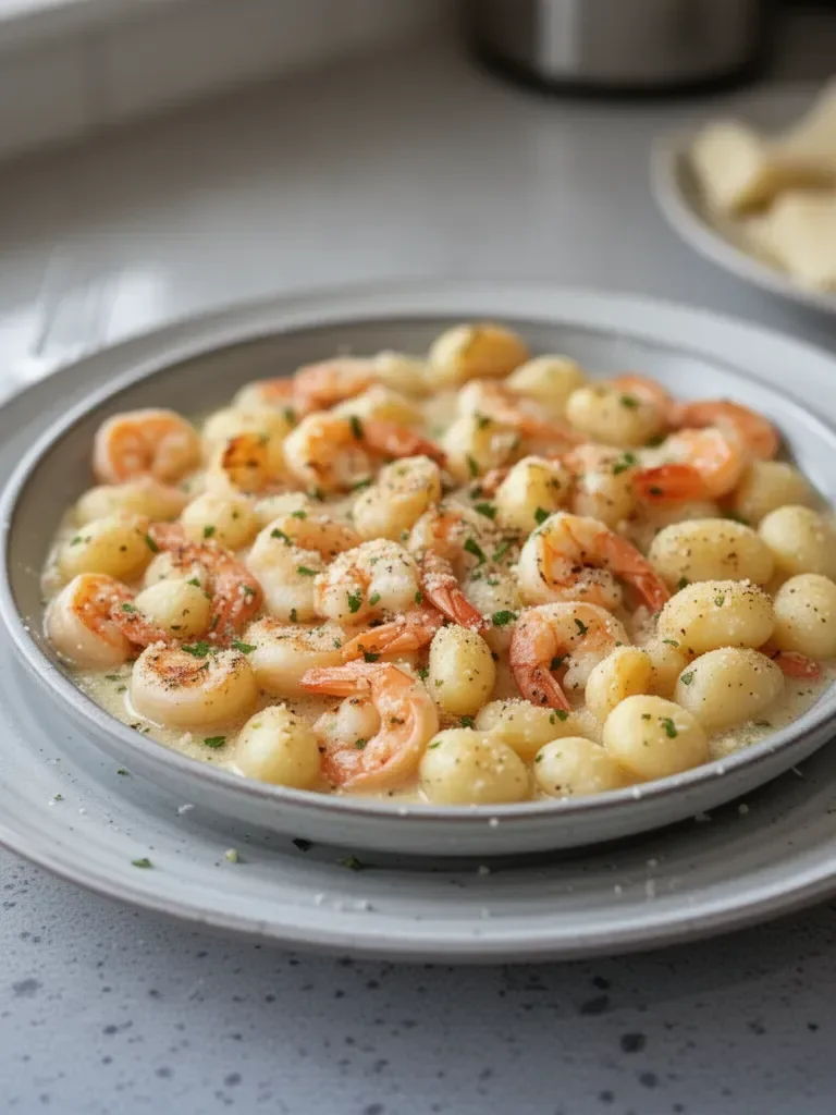Shrimp and Gnocchi with Garlic Parmesan