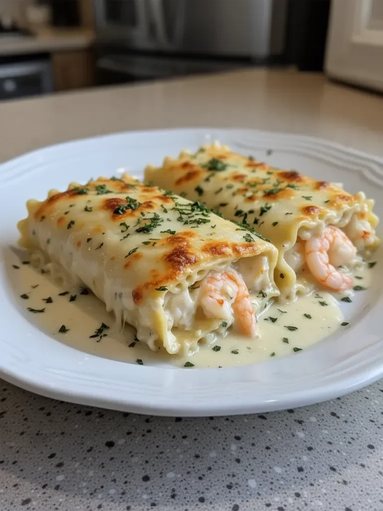 Shrimp & Crab Alfredo Lasagna Roll-Ups: A Cozy Culinary Delight