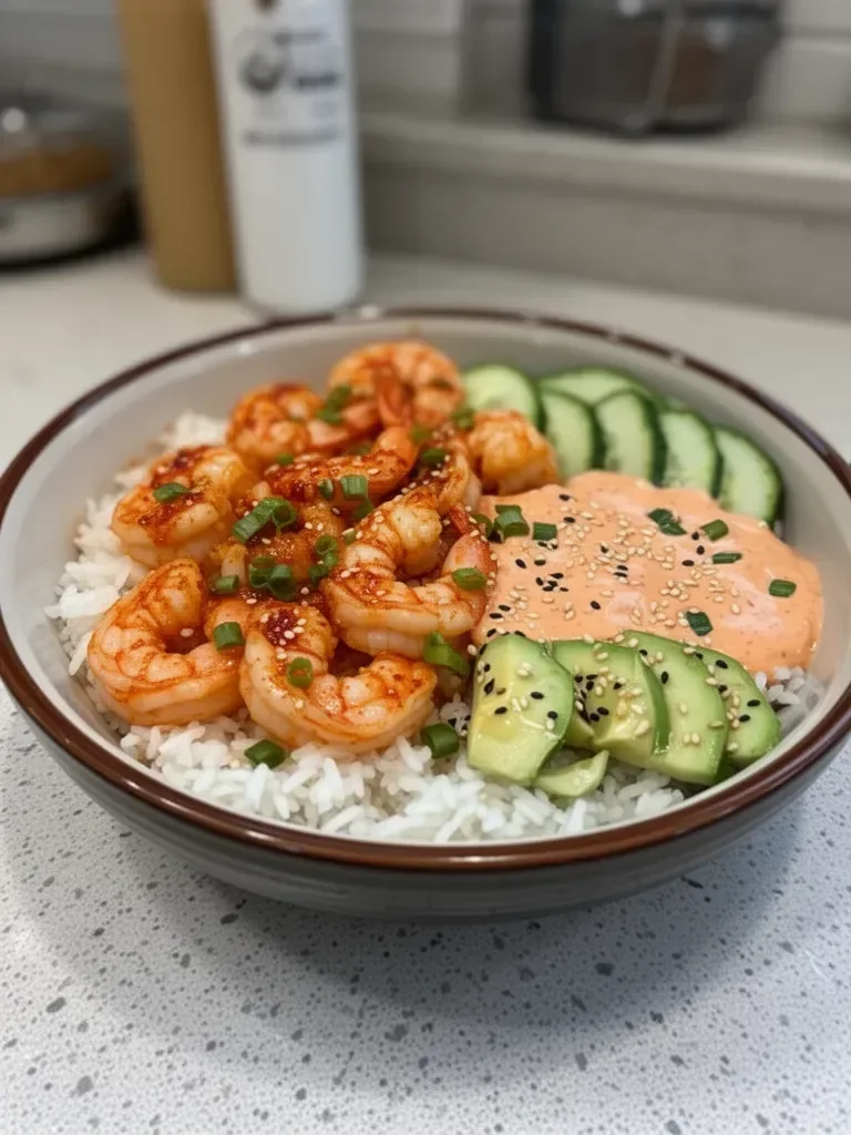 Shrimp Rice Bowls with Spicy Mayo