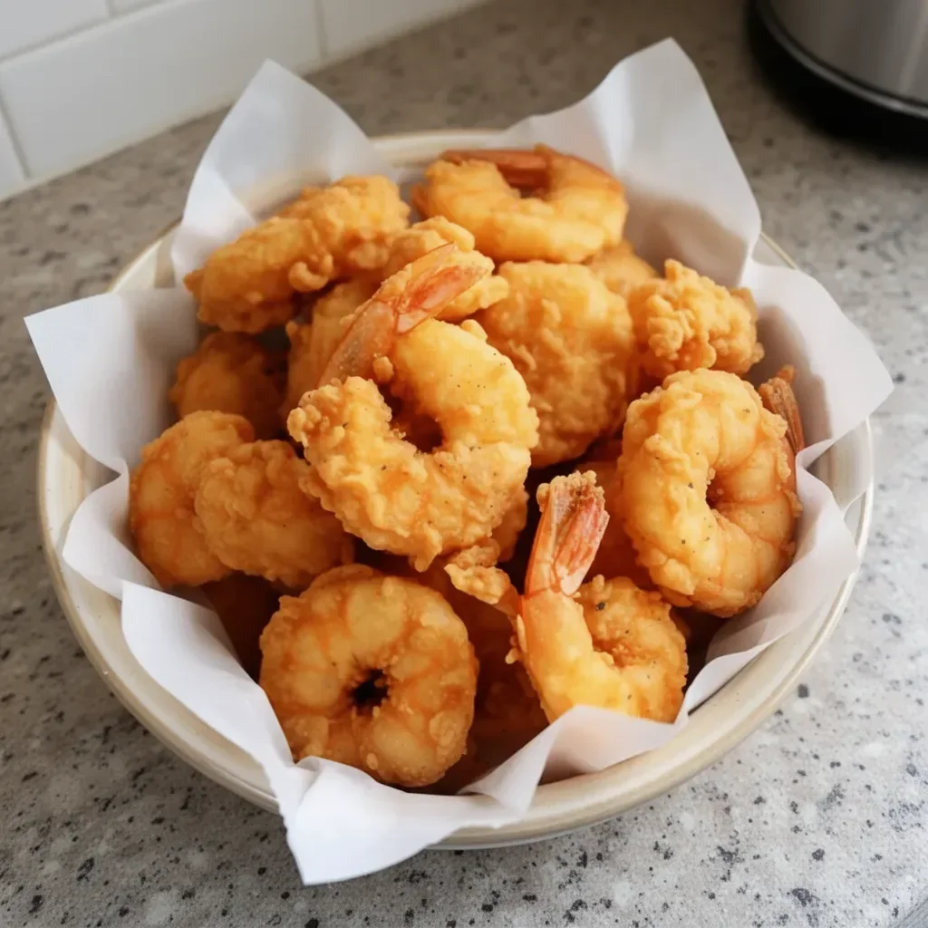 Delicious Southern fried shrimp served on a plate with dipping sauce