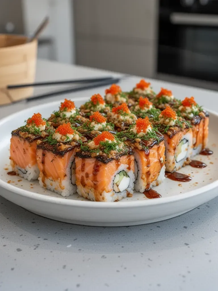 Spicy Salmon Sushi Bake