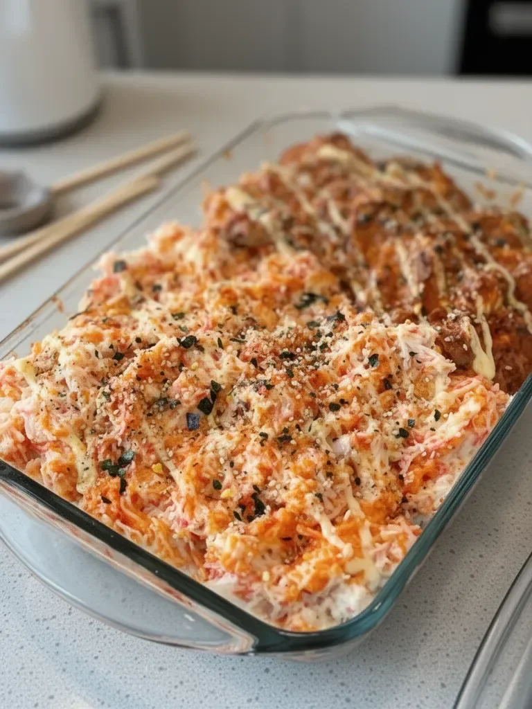 Spicy Tuna and Creamy Crab Sushi Bake