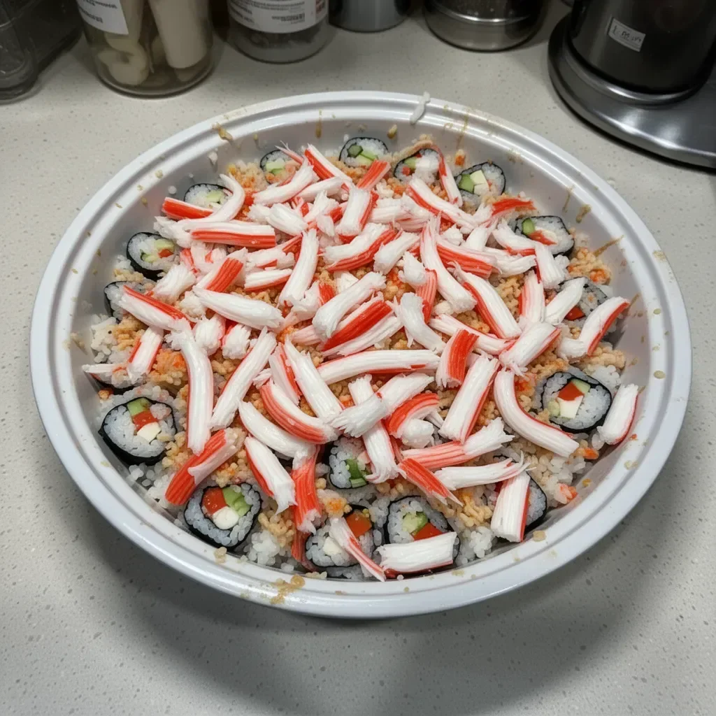 Sushi bake recipe with imitation crab, a delicious dish for sushi lovers