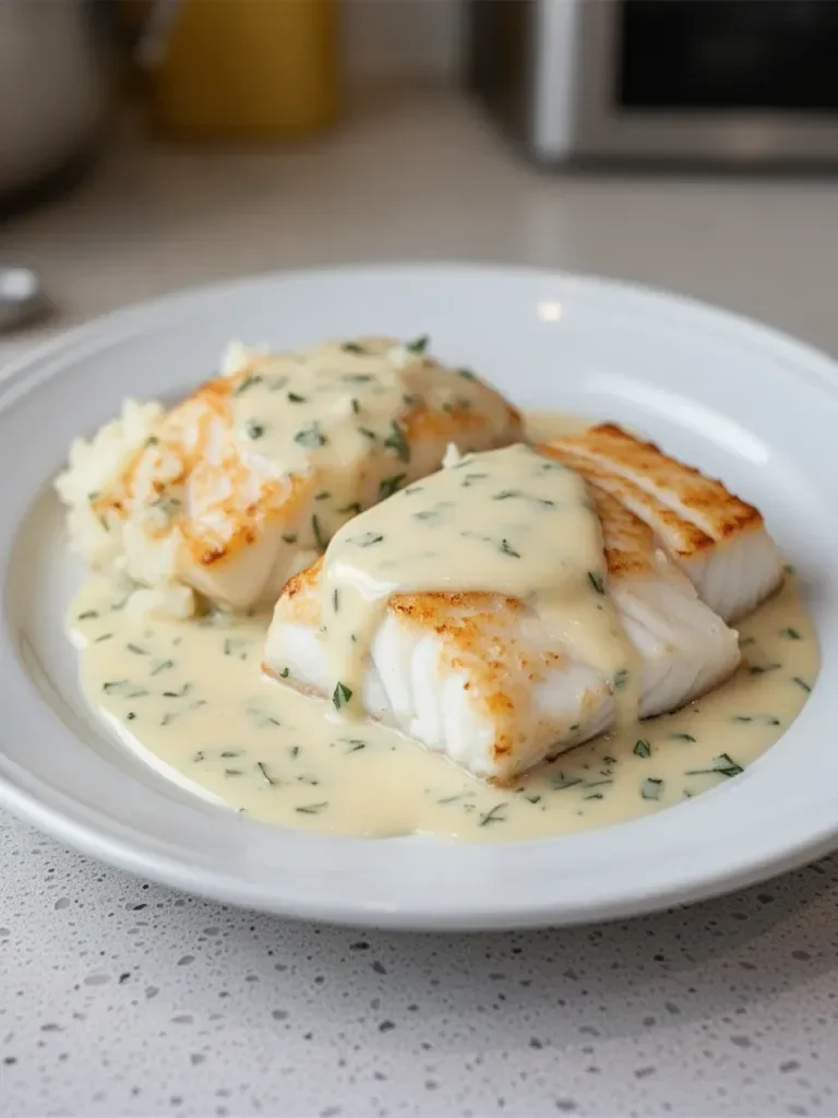 Tasty Halibut with Buerre Blanc