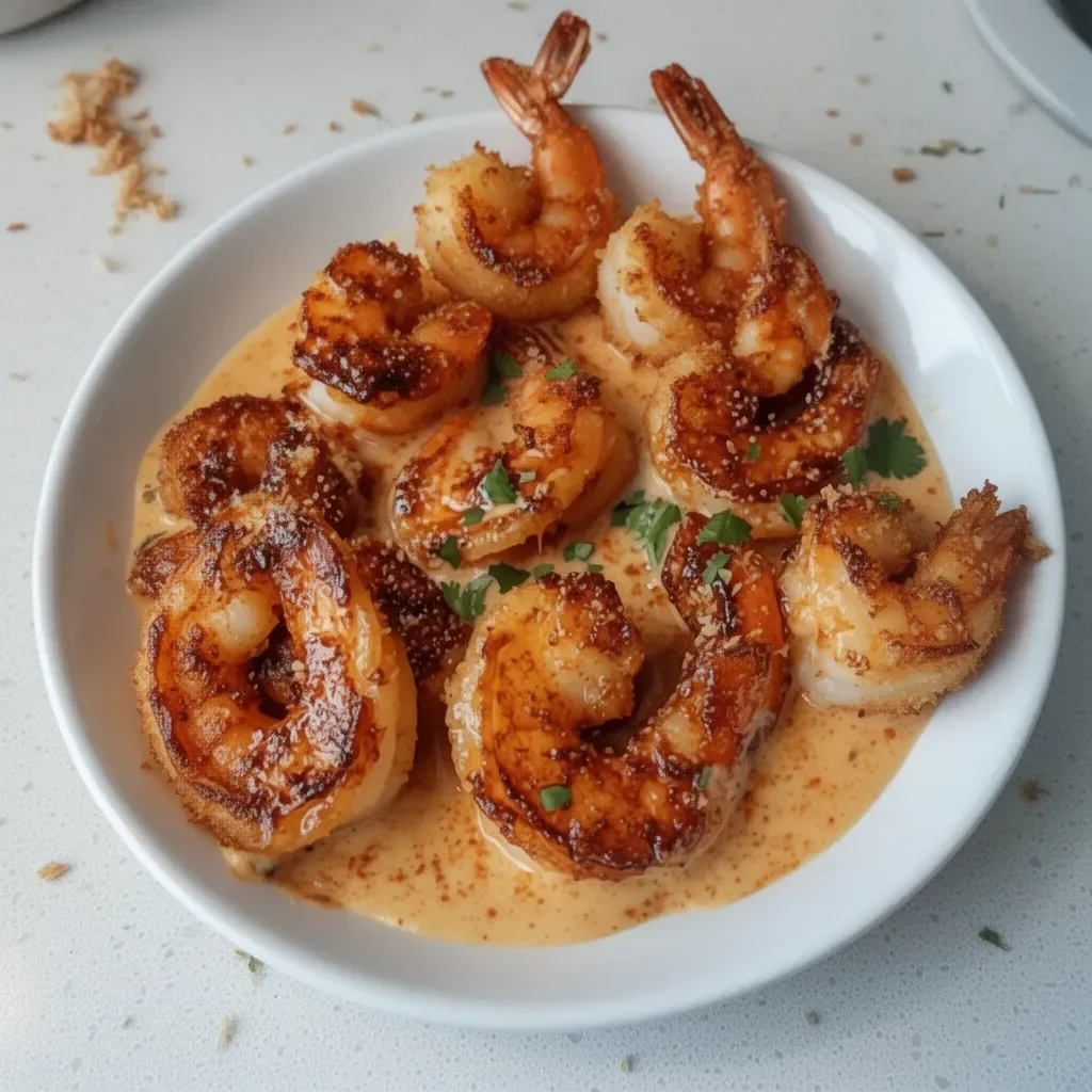 Plate of baked coconut shrimp served with sweet chili mayo for dipping