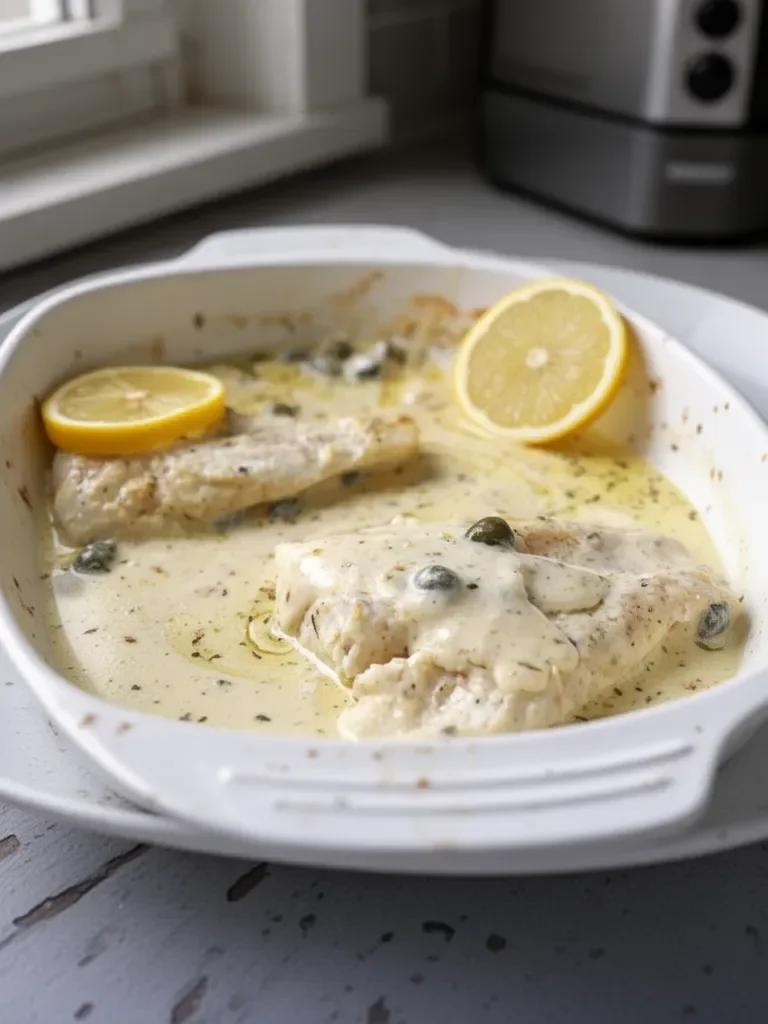 Baked Cod with Lemon Cream Sauce