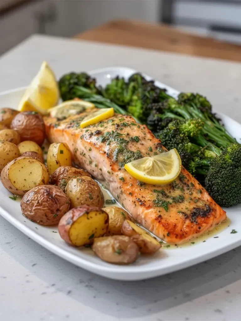 Baked Salmon with Lemon Butter Sauce