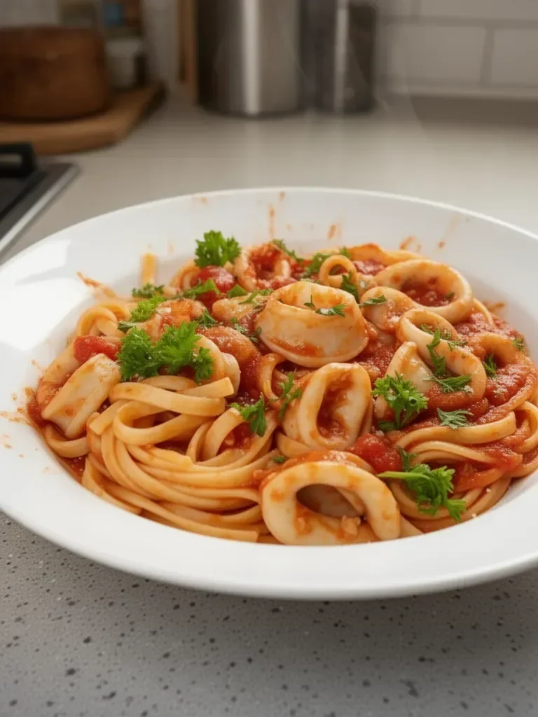 Calamari Pasta with Marinara