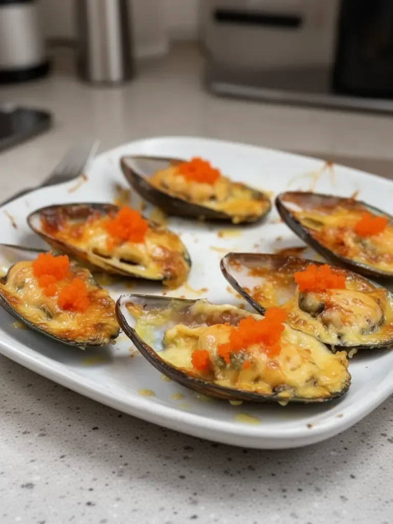 Cheese-Mayo Baked Mussels (Mussels Dynamite)