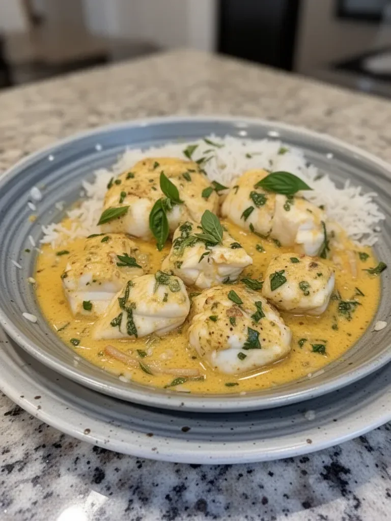 Coconut Lime Fish Curry with Jasmine Rice