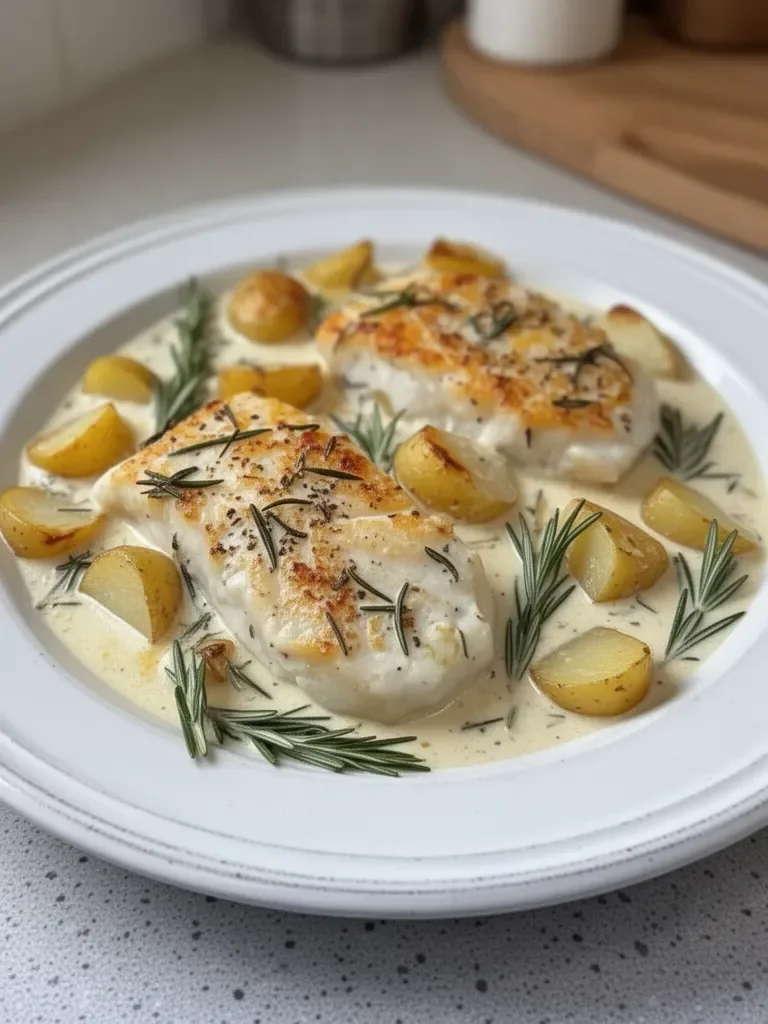 Cod & Potatoes in Rosemary Cream Sauce