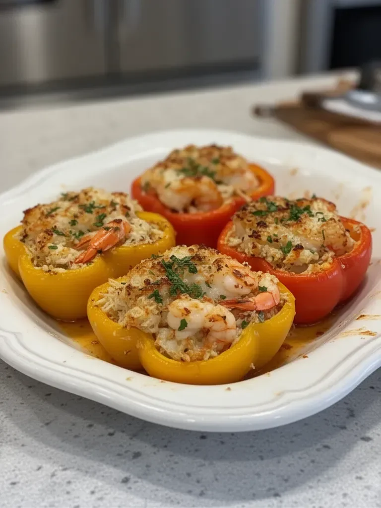 Crab and Shrimp Stuffed Bell Peppers