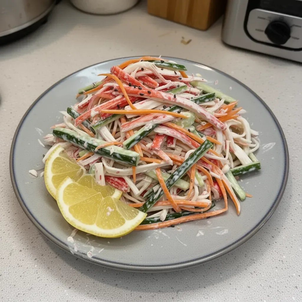 Delicious crab salad served in a bowl, perfect for seafood lovers