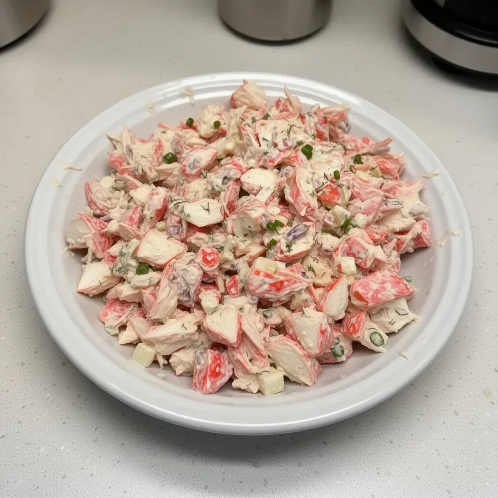 Delicious Crab Salad Delight with fresh ingredients and flavors.