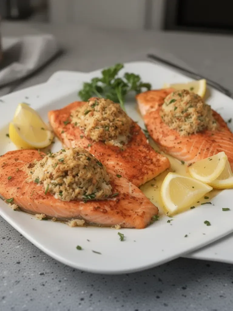 Crab-Stuffed Salmon