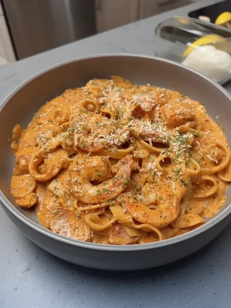Creamy Cajun Shrimp Pasta (With Sausage)