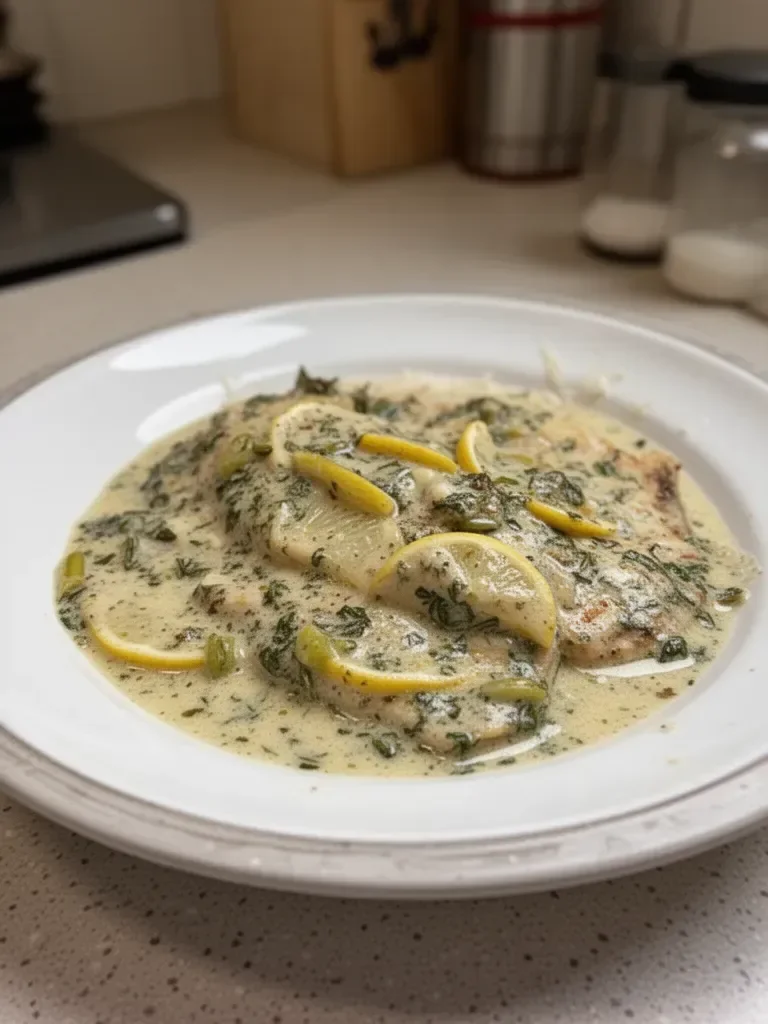 Creamy Lemon Garlic Herb Tilapia