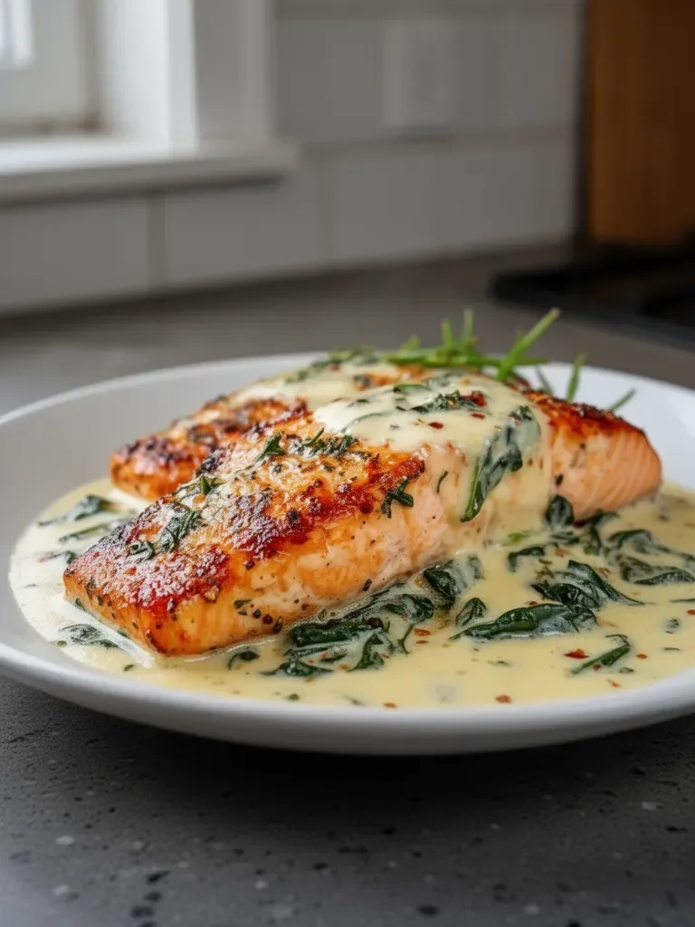 Creamy Salmon Florentine