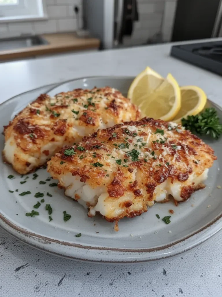 Crispy Air Fryer Parmesan Crusted Cod