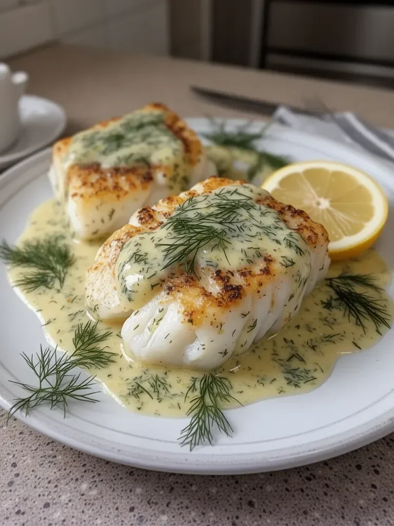 Delicious Baked Cod with Lemon Dill Sauce for Quick Dinners