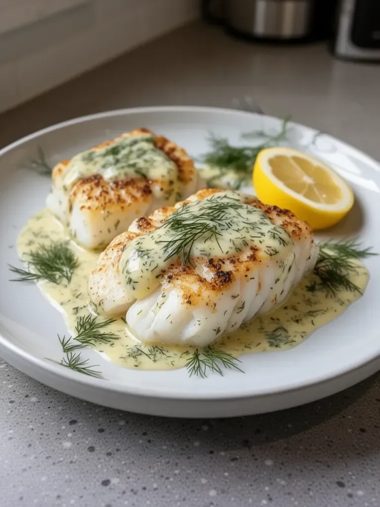 Delicious Baked Cod with Lemon Dill Sauce for Quick Dinners