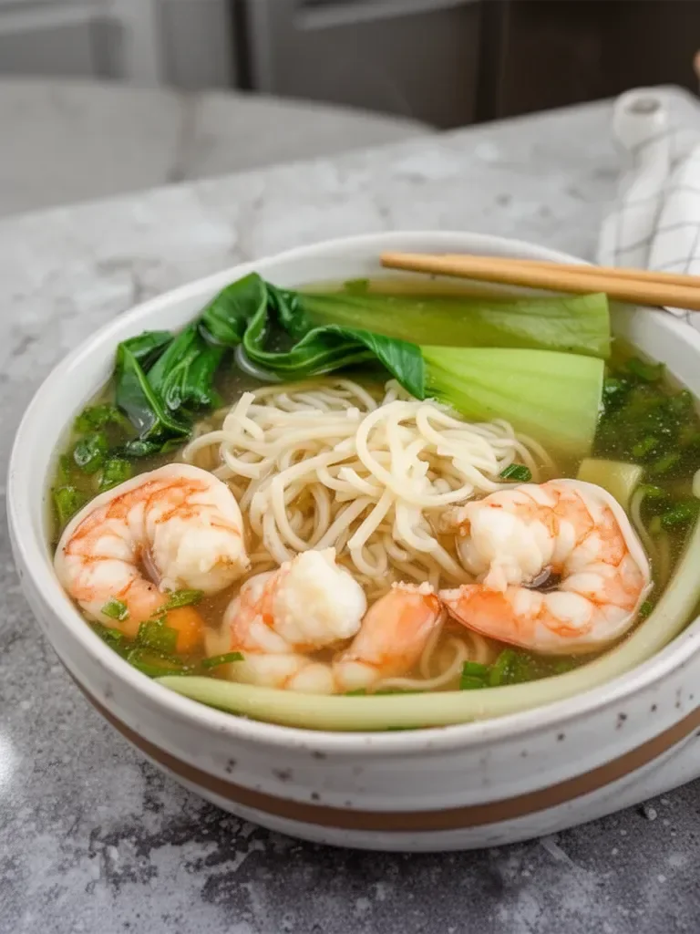 Easy Shrimp Noodle Soup Chinese Style