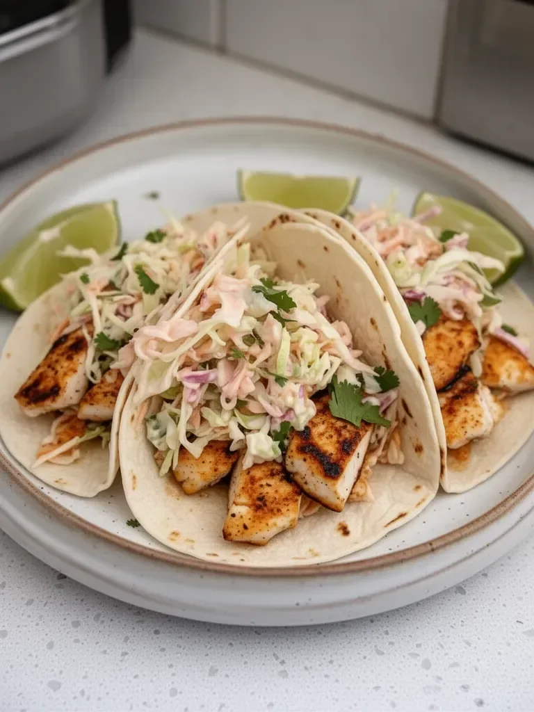 Grilled Fish Tacos with Cabbage Slaw