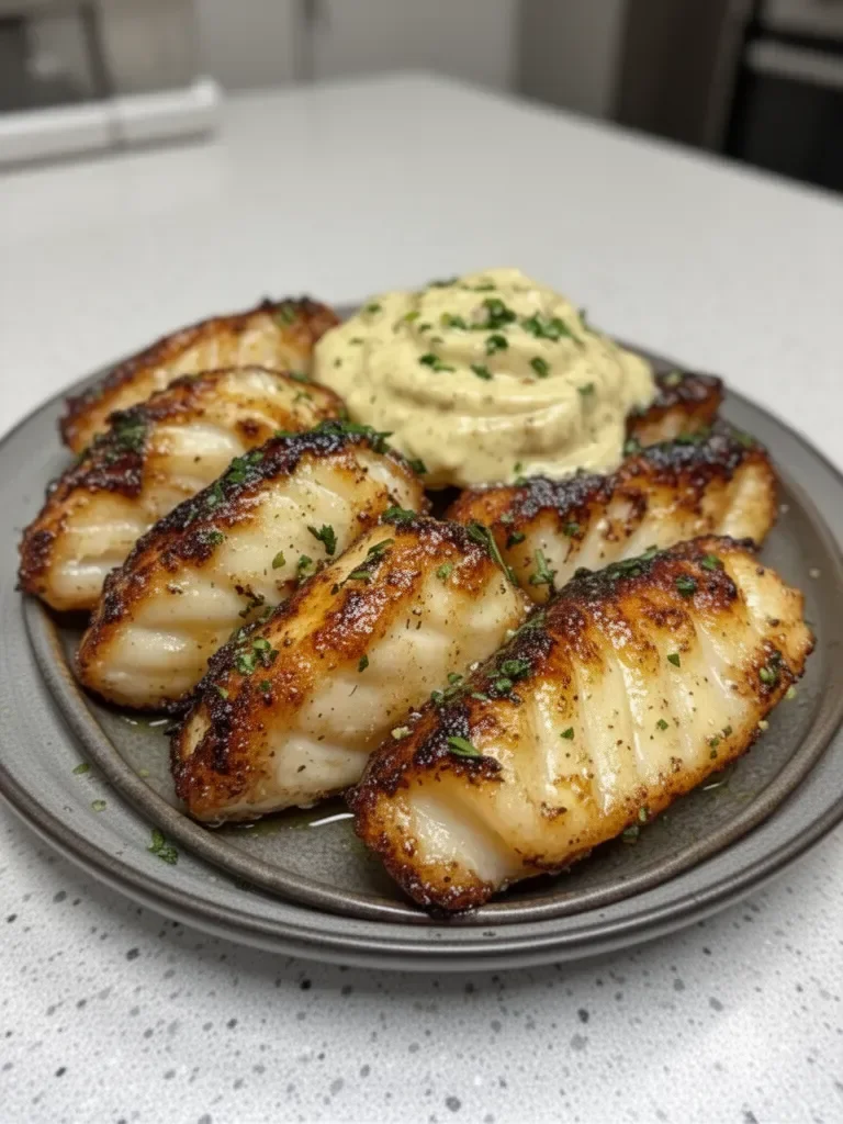 Lemon Butter Fish Bites with Garlic Aioli