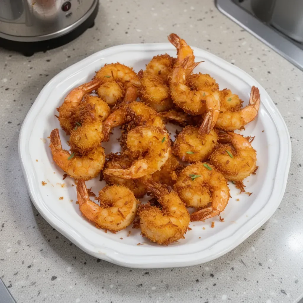 Delicious coconut shrimp served at Outback Steakhouse with a crispy coconut coating.