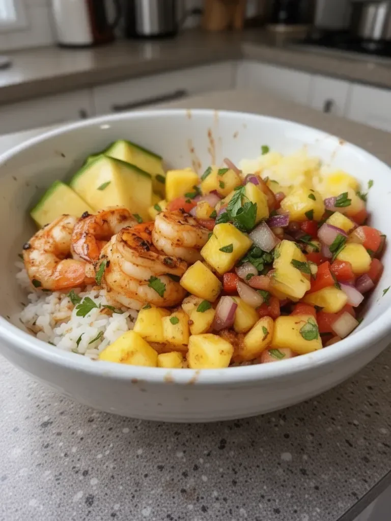 Shrimp & Rice Bowl with Pineapple Salsa: An Incredible 7-Step Recipe