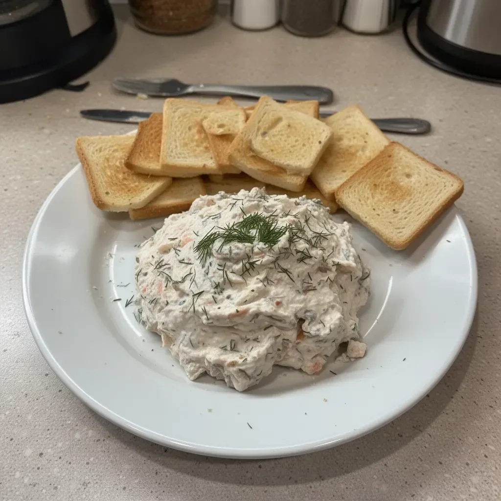 Delicious homemade smoked fish dip served with crackers