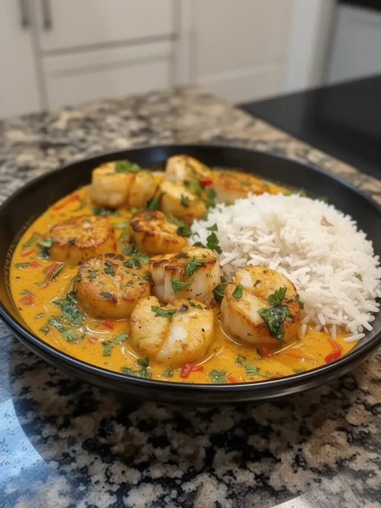 Spicy Coconut Curry Scallops
