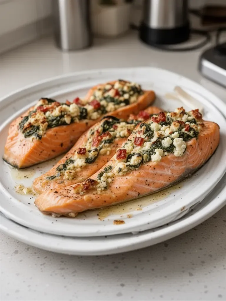 Stuffed Salmon With Spinach & Feta (30 minutes!)