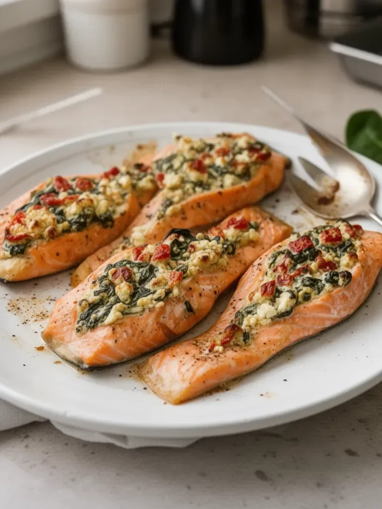 Stuffed Salmon With Spinach & Feta (30 minutes!)