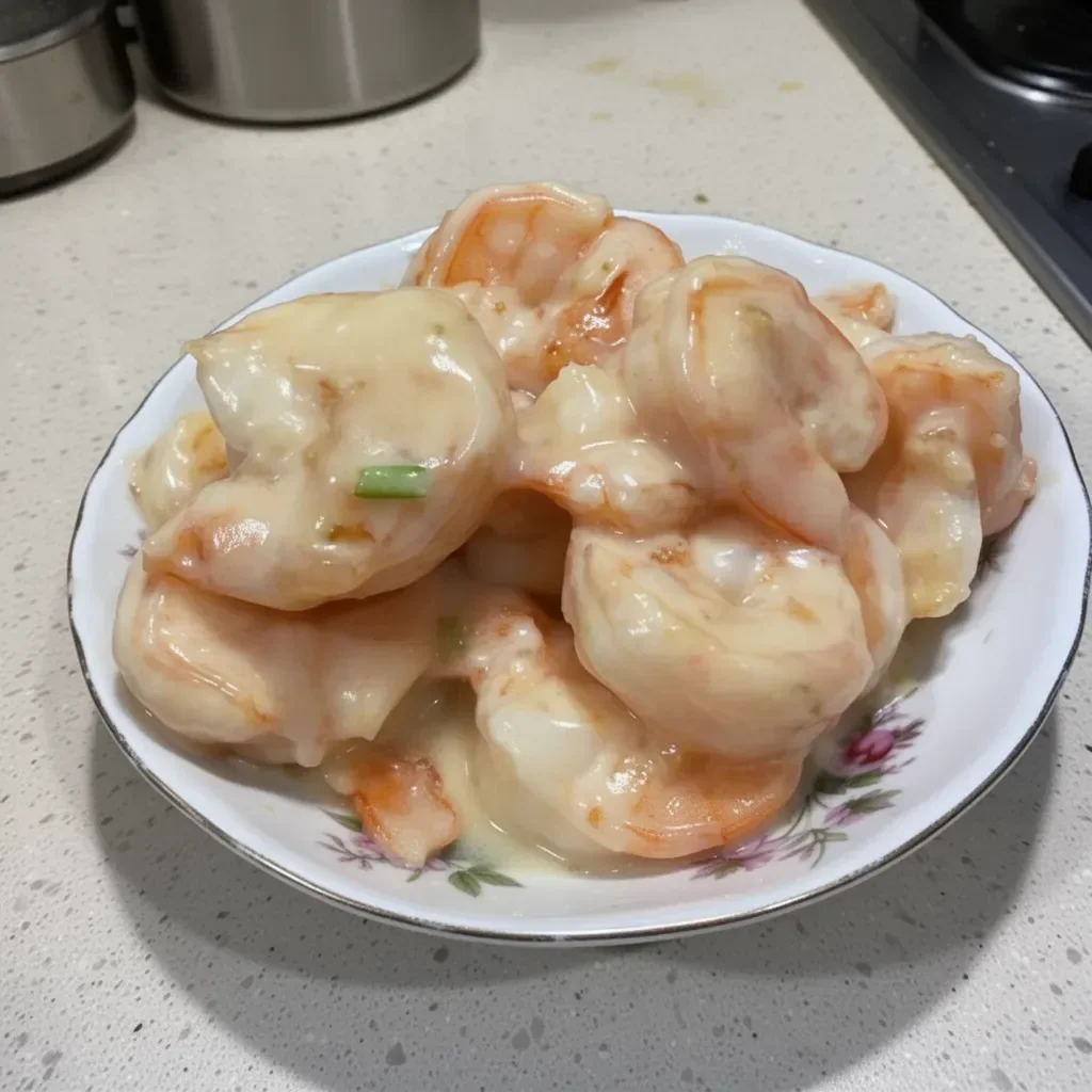 Delicious sweet and creamy shrimp dish served on a plate