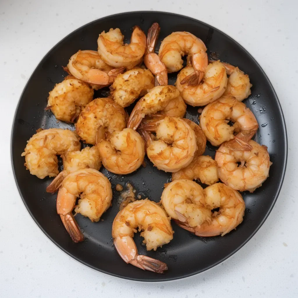 Weight Watchers Air Fryer Shrimp served on a plate with garnish