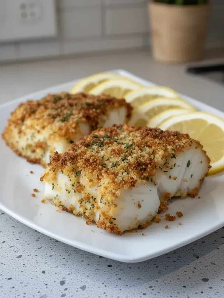 Baked Halibut with Panko Herb Crust