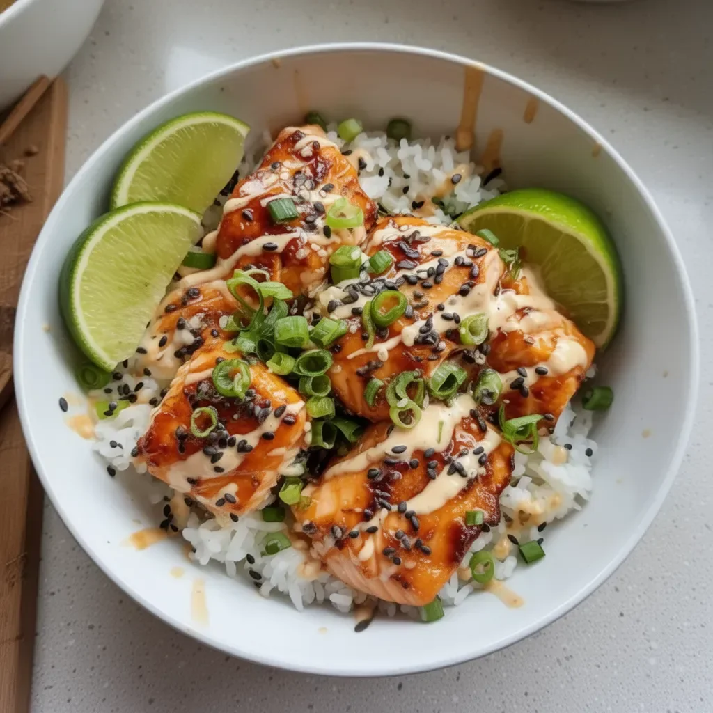 Delicious Bang Bang Salmon Bowl with fresh ingredients and vibrant flavors