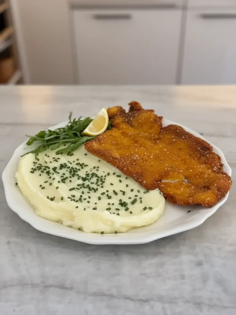 Fish Schnitzel with Creamy Mashed Potatoes