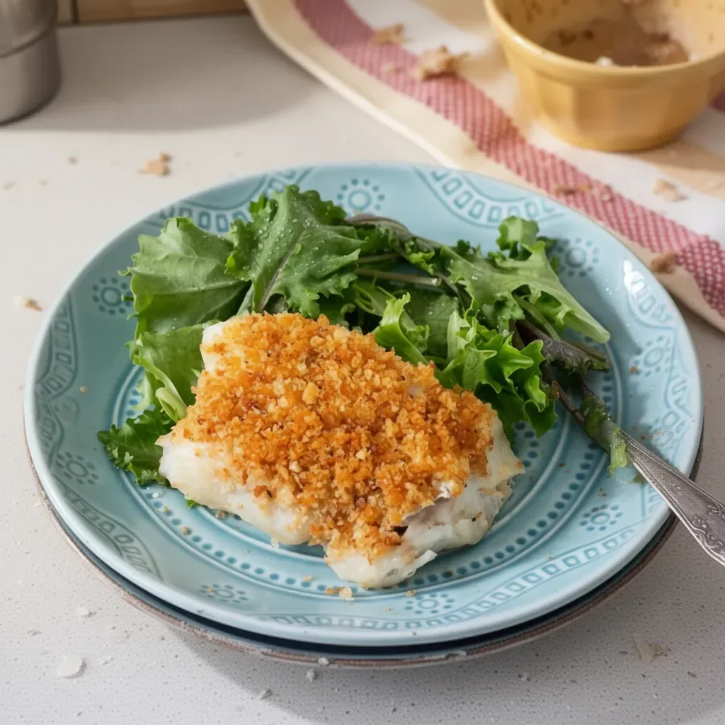 Deliciously cooked fish from frozen, ready to serve on a plate