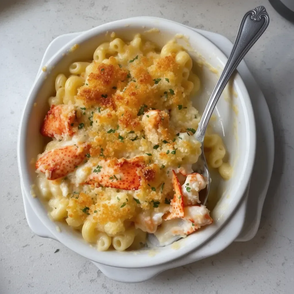 Delicious Lobster Mac and Cheese made following Ina Garten's recipe