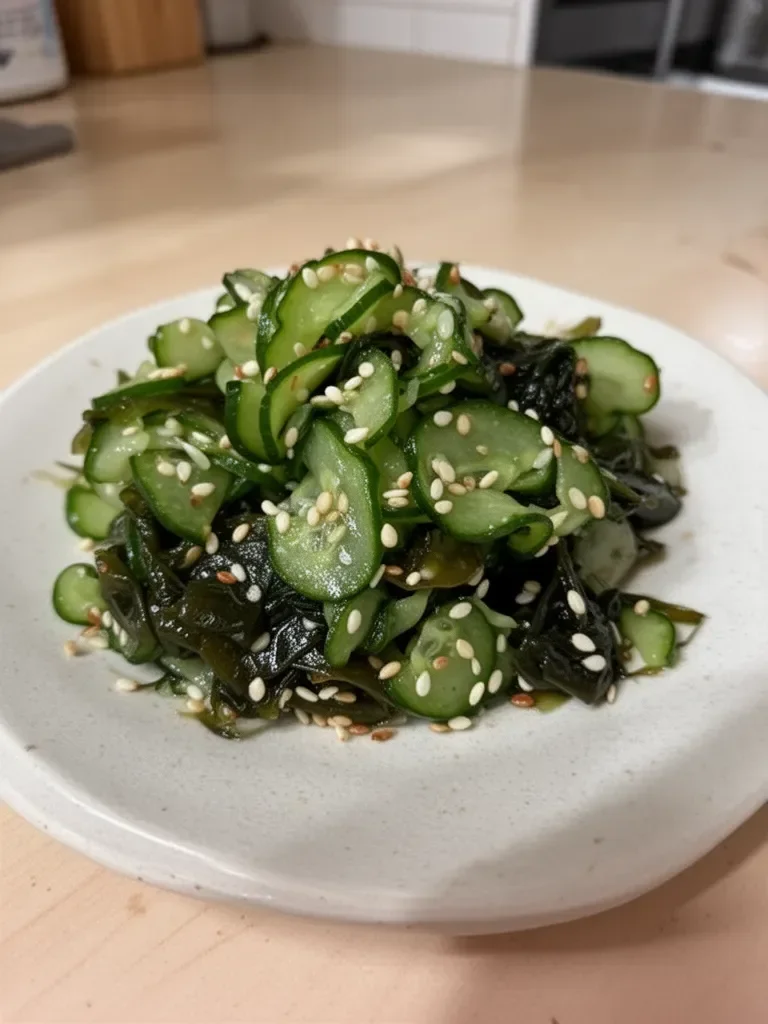 Japanese Cucumber and Seaweed Salad (Sunomono)