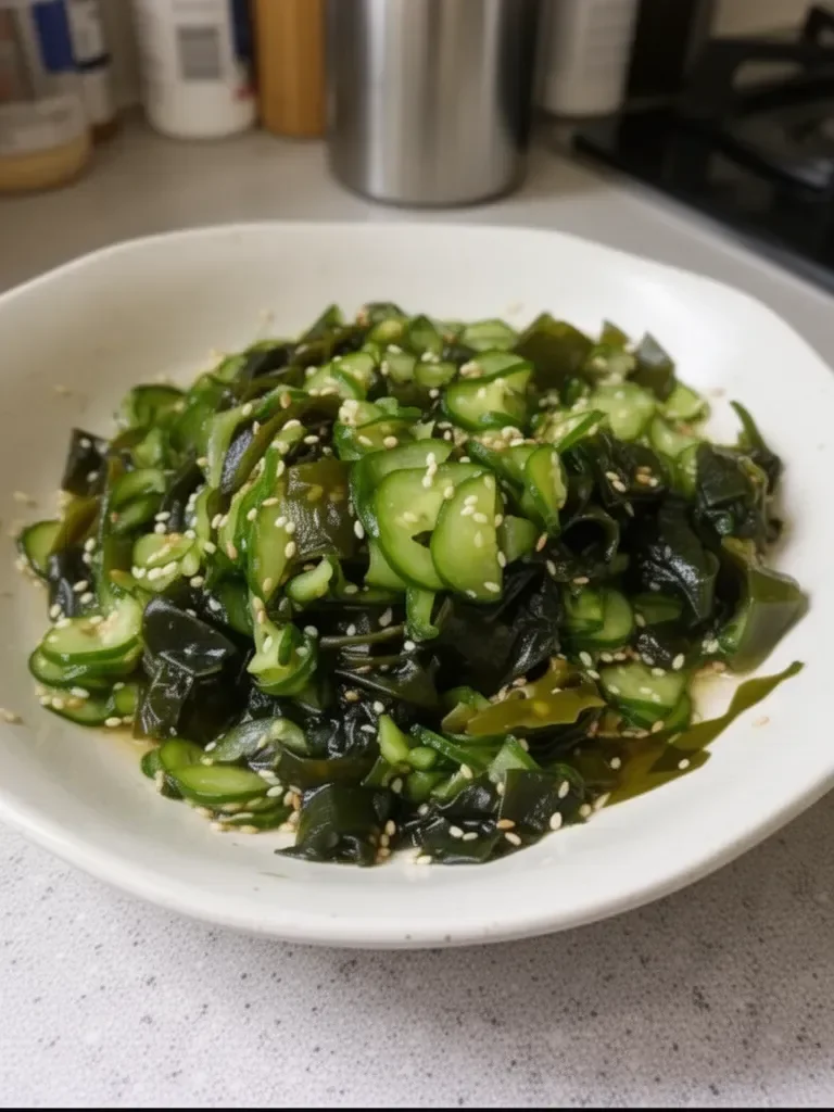 Japanese Cucumber and Seaweed Salad (Sunomono)