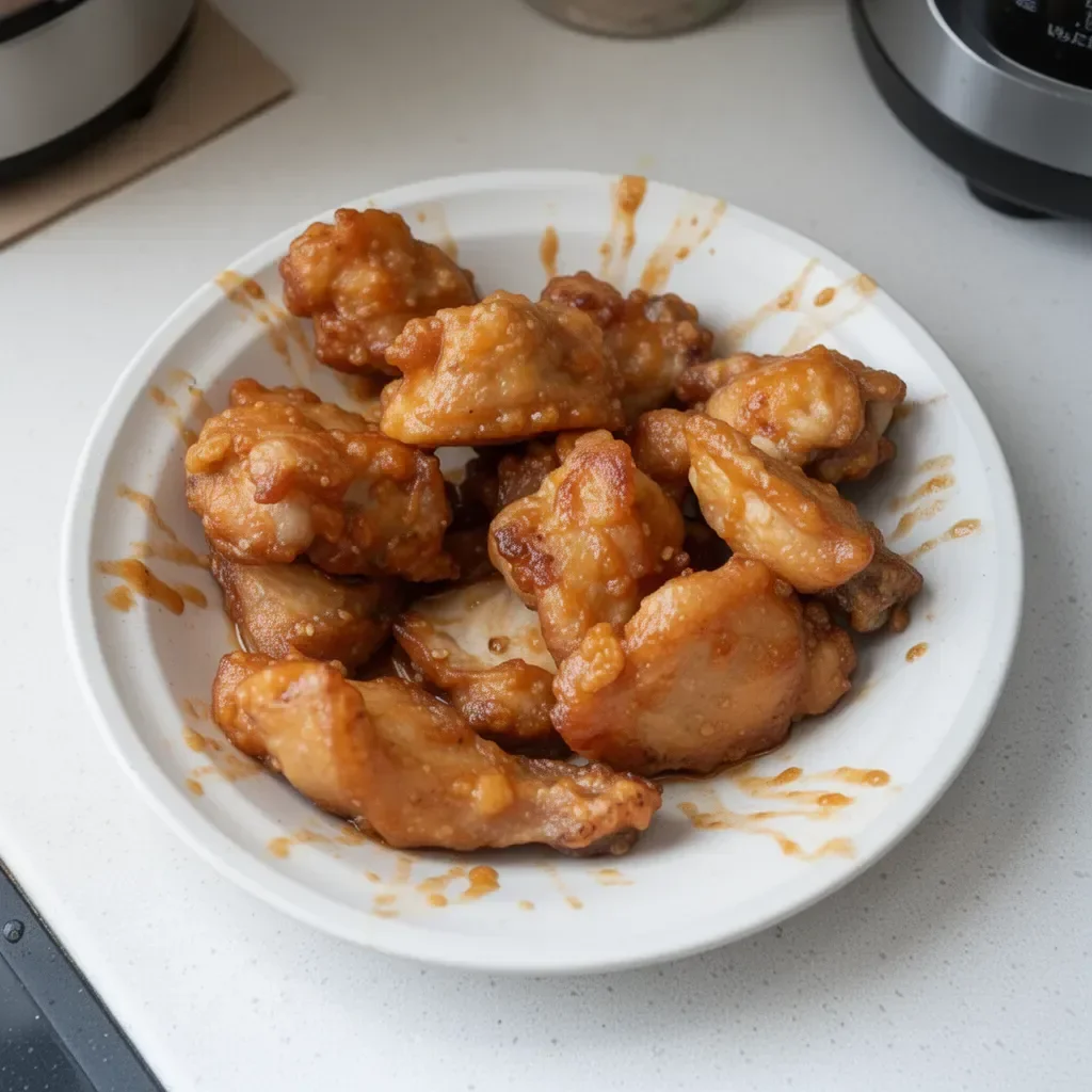 Crispy and savory Mochiko Chicken served with dipping sauce