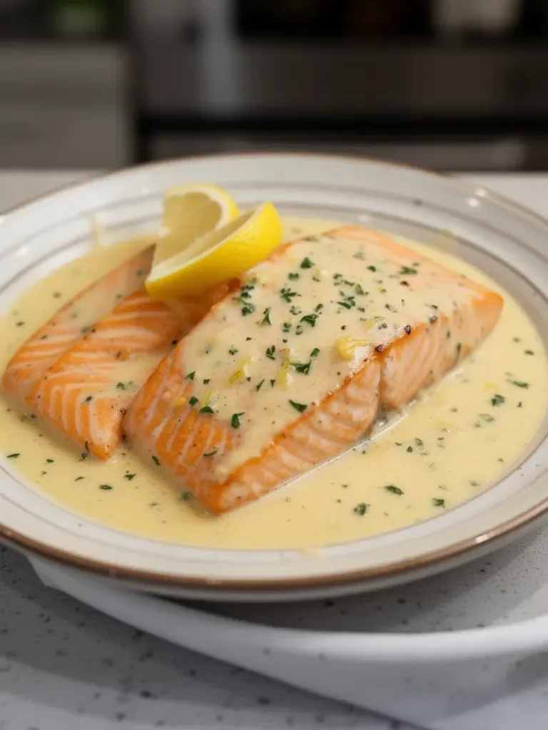 Salmon with Lemon Cream Sauce